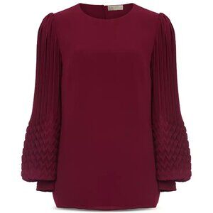 HOBBS LONDON Burgundy Long Sleeve Blouse Top (Never Worn)